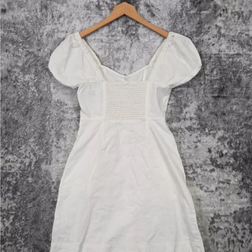 Madewell Linen Cotton Puff sleeve Mini dress size 14 - Picture 2 of 3